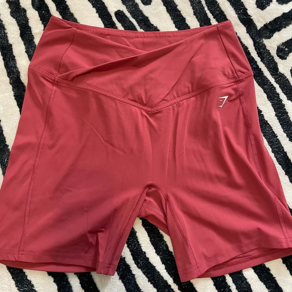 Gymshark Women's Athletic Shorts in Red - Picture 2 of 5